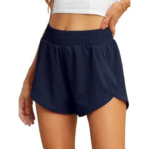 PrinStory Women's High Waisted Running Shorts Cover