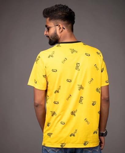 Image of WANDERLOOMS Men Tshirt Front & Back Graphic Printed Full Print Tshirt for Men Round Neck Half Sleeve T-Shirt