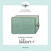 Kit Couture Craftine Trousse de Toilette en Velours Côtelé Vert d'eau