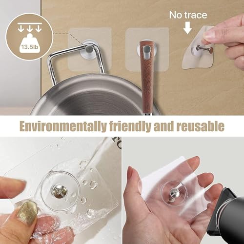 Image of Wall Hooks for Hanging Strong, Adhesive Hooks for Wall Heavy Duty, Wall hangings, Kitchen Accessories Items, Sticky Photo Frame Hangers GI1008 (Pack of 10)