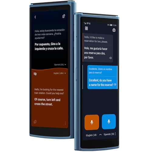 Image of iFLYTEK AI Language Translator Device - 2-Year Free Global Data & Real-Time Voice Translation Device, HIPAA-Compliant, 60 Languages & 18 Offline Packs for Business and Travel, Blue