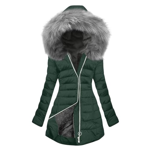 Genérico Chaqueta Mujer Invierno Parka Mujer Termica Ropa Invierno Deporte Talla Grande Chaqueta Clásico Jacket Otoño 2#Verde M