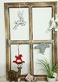 sprossenfenster holz alu Wunderschönes Deko -Fenster Deko Fensterrahmen mit gewollten Gebrauchsspuren im Shabby CHIC Style Holz Braun *Weiß gewischt Lieferumfang ein Deko Fensterrahmen ohne Dekoration und Ohne Glas 60x40x2cm