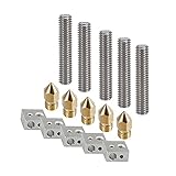 Anet A2 / A8 3D Printer Part, 5PC 0.4mm Brass Extruder Nozzle Print Head+ 5PC 30mm Length Teflon Throat Tube+ 5PC Heater Blocks Hotend for Anet A8 3D Printer