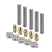 Anet A2 / A8 3D Printer Part, 5PC 0.4mm Brass Extruder Nozzle Print Head+ 5PC 30mm Length Teflon Throat Tube+ 5PC Heater Blocks Hotend for Anet A8 3D Printer