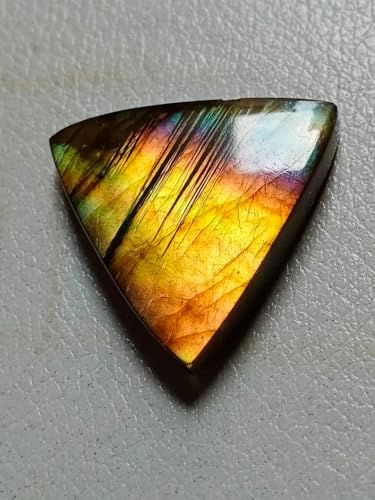 Labradorite jaune cabochon pour bague et pendentif faits maison
