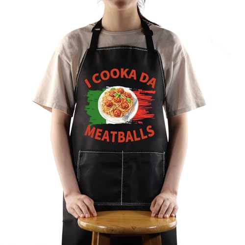 JNIAP Meatball Cooking Apron Meatball Lover Gifts Meatball Addict Apron Italy Italian Aprons (Meatbal ap)