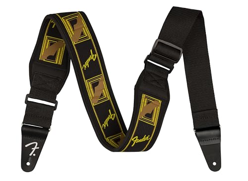 Fender Néoprène Swell - Sangle de guitare rembourrée en néoprène noir