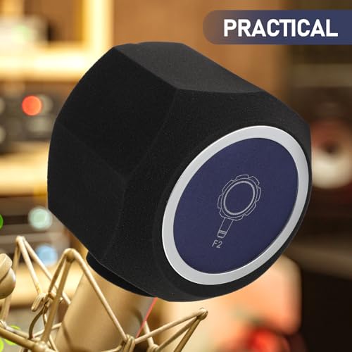 Housse microphone bleu réduit les réflexions pour micro sur pied de sol