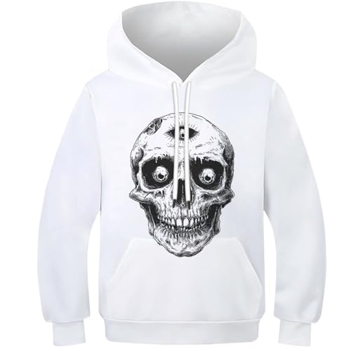 Sweat crâne 3D enfant pour le collège et les loisirs 10-12 ans