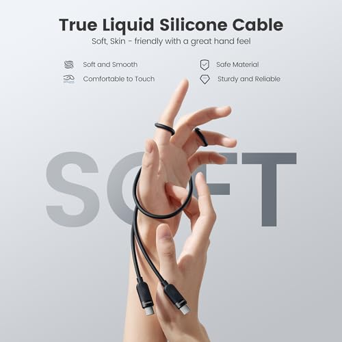 toocki USB C Cable [2Pack,10ft] 60W Fast Charging Type C Silicone Flow Cord Compatible with iPhone 17 16 15 Pro Plus Pro Max Air, iPad Pro, Samsung Galaxy S24 S23, Switch, MacBook Air, Pixel by toocki - Image 2