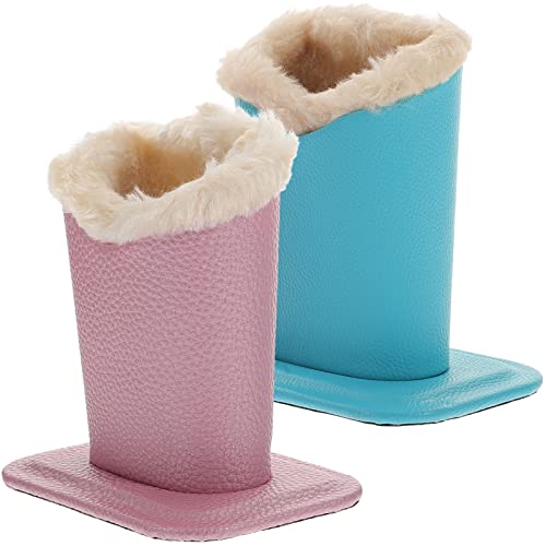 HUSHUWAN Hushuyuan 眼镜架 毛绒内衬眼镜架 PU 皮革眼镜展示架 眼镜架 双焦架 适用于床头柜 床头柜 眼镜架/50