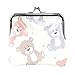 Portefeuilles Mignons pour Femmes drôle Mignon Dessin animé Ours en Peluche Petit Porte-Monnaie pour Femmes avec Fermeture de Verrouillage de Baiser Petite Pochette pour Femmes Fille 4,5x4,1 Pouces