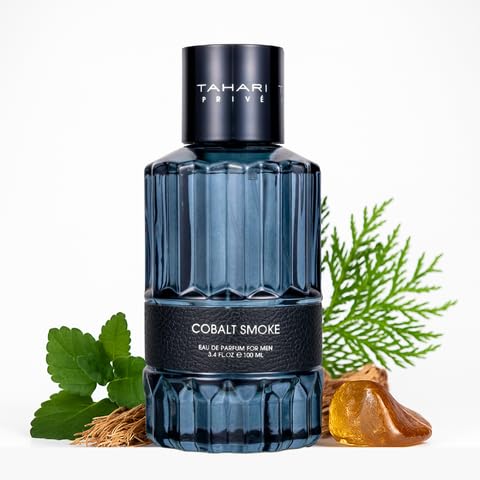 TAHARI Privé Cobalt Smoke – Luxury Cologne for Men with Seductive Patchouli, Vetiver & Cedar. Long-Lasting, Masculine Fragrance in Travel Size – Ideal Gift Set for Men – 3.4 fl oz