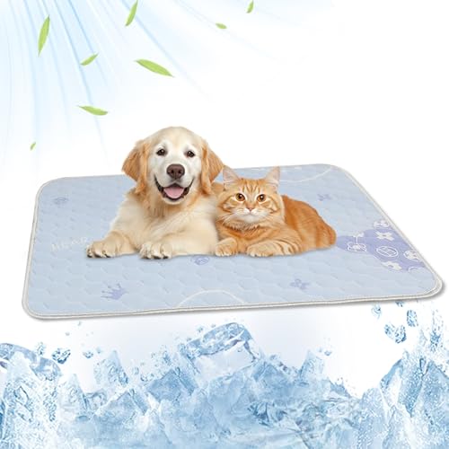 BSITSSS Alfombrilla Refrescante para Mascotas, Manta Refrescante para Perros Sensación Refrescante, Azul Cama Refrescante Perro, Manta Refrescantepara Gatos para Mascotas pequeñas y Grandes en Verano