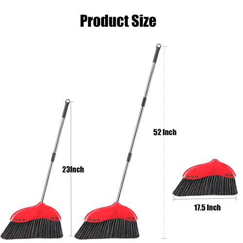 Anriy Outdoor Broom for Floor Cleaning - Heavy Duty Commercial Sweeper Brooms for Garage, Patio, Lobby, Mall, Office and Concrete Floor, Indoor Angle Broom for Sweeping Home and Kitchen (52 inch)