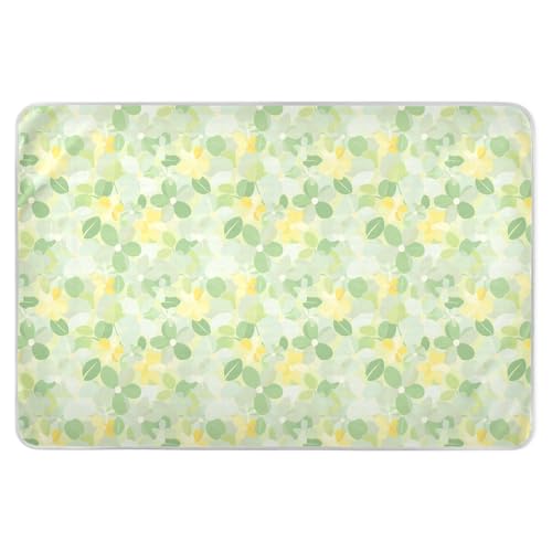 Mild and Fresh Flower Lemon Yellow Light Green Changing Pad Covers Soft Absorbent Toddler Bed Pee Pads Skin-Friendly Toddler Bedding Products for Kids Adults Pets , 52