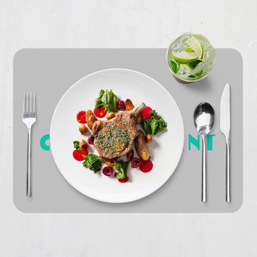 Sets de table souples en liège gris 4 pièces grand format pour repas de bébé