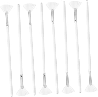 ibasenice 8pcs Long Handle Fan-shaped Face Ma...