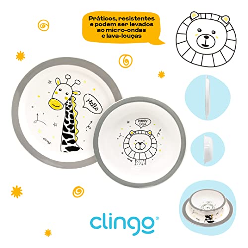Clingo Prato E Bowl Coleção Zoo Zoo