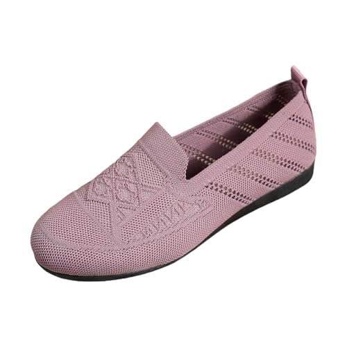 Genérico Zapatos Verano Comfortable Women's Soft Leather Flat Loafers Light Steps Elegant Walking Calzado Comodo SeñOra (Red, 43)