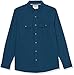 Amazon Essentials Men's Standard-Fit Long-Sleeve Two-Pocket Utility Shirt, Indigo, Small