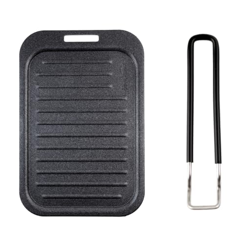 MiliCamp 極厚鉄板 テフロン加工済 グリルプレートアイロンストーブ/ラージメスティンにピッタリ 焼肉プレート （収納袋付き ）