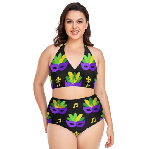 Bikini grande taille réglable et haut de bikini gainant dos nu pour femme