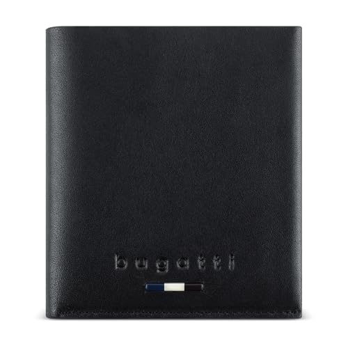 bugatti Romeo Kartenetui komplett aus weichem Rindleder, RFID-Schutz, mit 8 Kartenfächern, schwarz