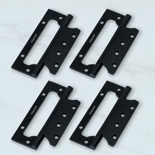 Image of Plantex Butterfly Hinges for Door /Stainless Steel Door Hinges /5 Inch x 14 Gauge Hinge /2.5 mm Hinges for Home /Office /Hotel /Non-Mortise Hinge - Pack of 4 (Black)