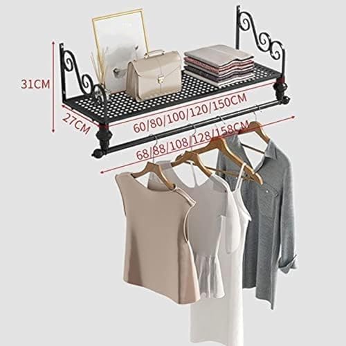 Portant à vêtements pour chambre suspendu avec étagère de rangement