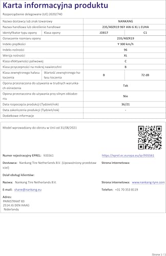 Ganzjahresreifen 235/40 R19 Nankang CROSS SEASONS AW-6 XL