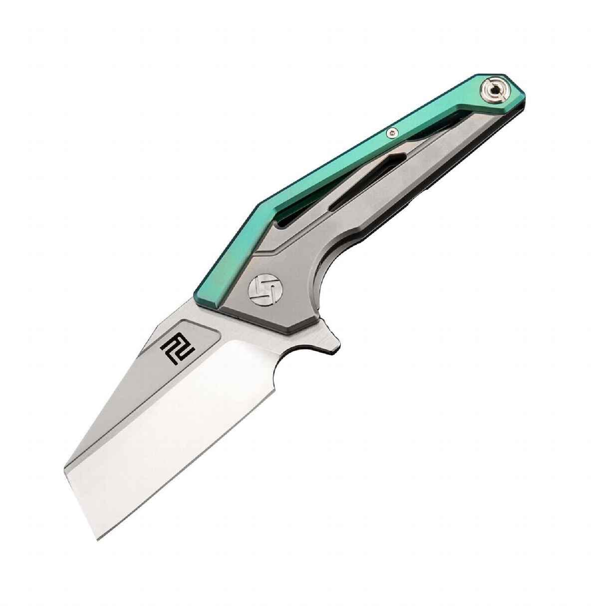Artisan Cutlery Ravine Folder 2.83 Inch M390 Blade Green Titanium Handle - 1819G-GNM