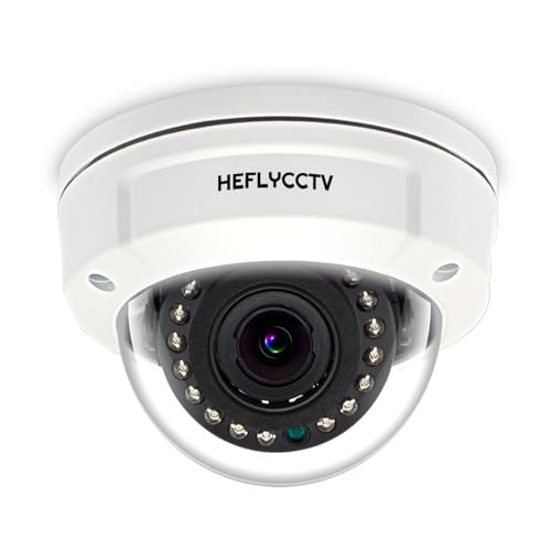 Image of HEFLYCCTV 5MP Dome Security Camera 4 in 1 TVI/CVI/AHD/CVBS Sensor 1/2.5" 2.8-12mm Varifocal Lens Vandal Proof 45ft 15 LED Home Surveillance Camera