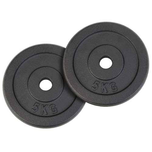 ALPIDEX Hantelscheiben Set Gusseisen 2 x 5 kg 30 mm Gewichtscheiben...