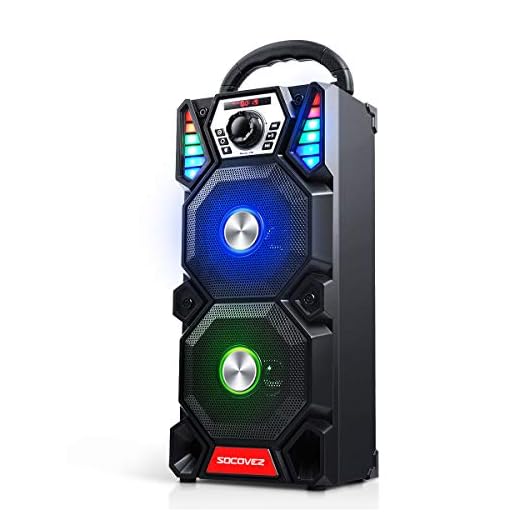 SOCOVEZ Dual Horns Portable Bluetooth Speaker with LED Changing Light ,3600mAh Battery Power Bank 12 Hrs Playtime with Music,Bluetooth Led Speaker Brings You 12 Hours of Music Enjoyment