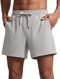 CRZ YOGA Mens Swim Trunks 5''/7'' - Mesh Liner Quick Dry Beach Sports Casual Swimwear Shorts with Pockets Dark Chrome Large