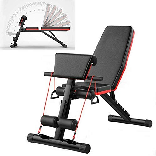Banco de Pesas Ajustable, YABAG Banco Abdominales en Casa taburete plegable Inclinable Banco de Musculacion Multifuncional Silla de Fitness (Modelo A) thumbnail