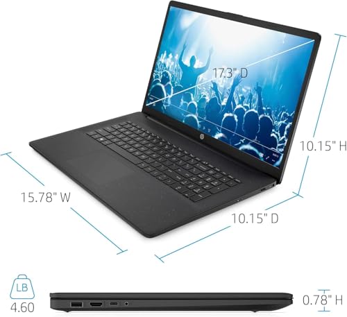 Image of HP 17.3 inch Business Laptop Computer, 64GB RAM 2TB SSD, 10-Core Intel Core i5 Processor, Intel Xe Graphics, Copilot AI, Windows 11 Pro, Numeric Keypad, PLUSERA Earphones & 8-in-1 Hub Included, Jet Black