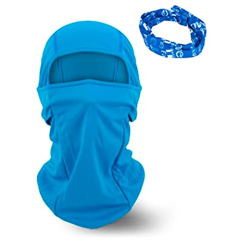 GoFriend Multi-Purpose Balaclava Mask Outdoor Sports Face Mask - Ideal for Motorcycling Skiing Cycling Running Camping Hiking - Summer or Winter, Free Seamless Half Face Mask (Blue) Cover