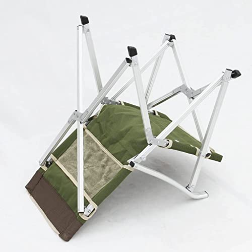 Silla de camping resistente, sillón plegable portátil de aluminio con marco de acero para uso en interiores y exteriores, diseño ligero y plegable