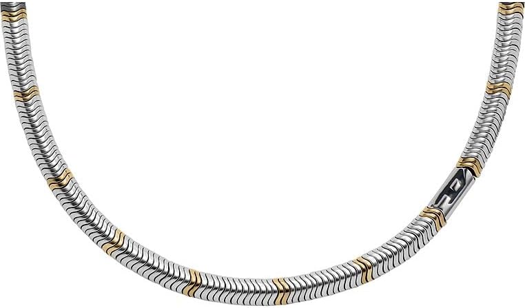 DieselMen's D Logo Silver-Tone Stainless Steel Necklace, DX1575931