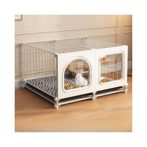 Quxxuol 動物ケージ 犬小屋 屋内用 ウサギ小屋 完全に透明な中空設計 通気性良好 ユニバーサルホイール付き 引き出し式トレイ お手入れ簡単 肉球の詰まりを防止 モルモット、ハムスター、フェレット、チンチラ、テディベア、ビションフリーゼ、ポメラニアン