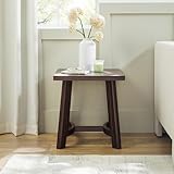 Walker Edison Colt Modern Farmhouse Solid Wood Square Side Table, 18 Inch, Espresso