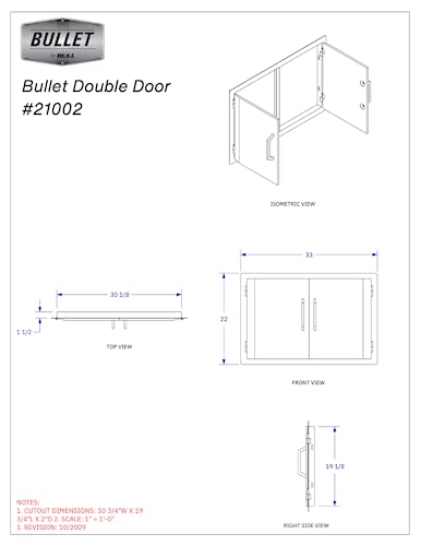 Bullet by Bull Double Door Storage Stainless Steel Drop in for Outdoor Kitchen BBQ Island