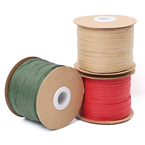 Elcoho 984 piedi di rafia nastri di Natale