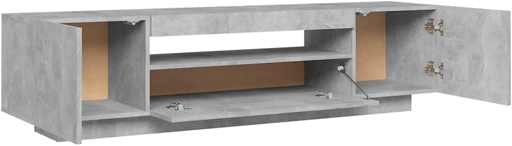 vidaXL TV cabinet with all compartments open, showing storage