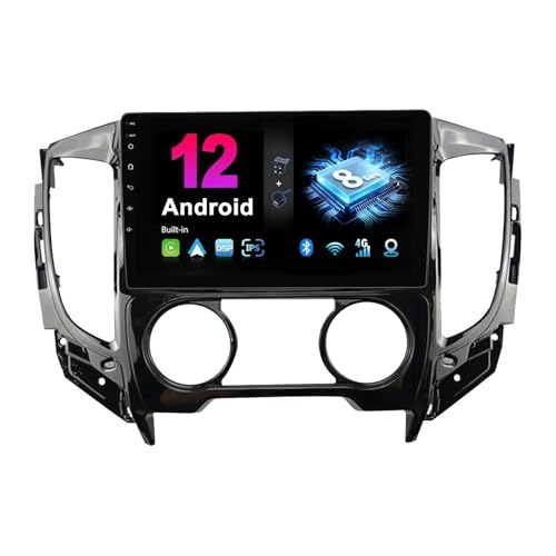 para Mitsubishi L200 2015-2019 9 Pulgadas Pantalla Táctil Android 12 Radio Coche Carplay Android Auto HiFi Dab Enlace Espejo RDS BT 5.0 GPS Navi DSP FM Am Cámara Trasera SWC(M5S)