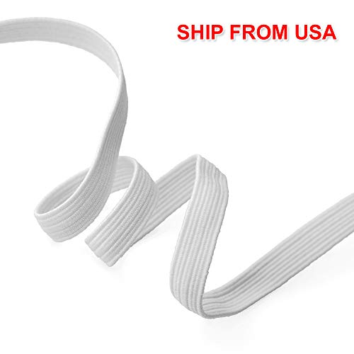 Trim Joyce 1/4" (6mm) Premium Quality Elastic Stretch Flat Band, Mask Band