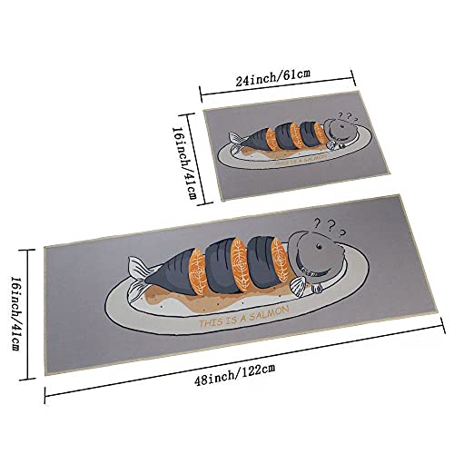 Image of Home Cloud Anti Fatigue Kitchen Rug Printed Thick Anti Slip, Washable, Big Size, Designer Folding Kitchen Mat for Home BedroomStandard Size (41 x 122 cm 41 x 61 cm)